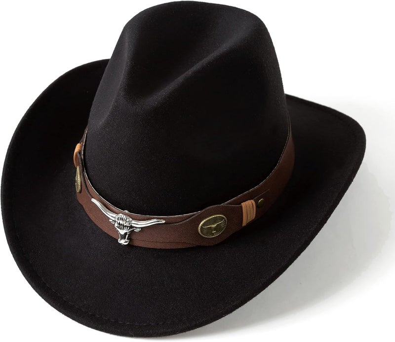 Gossifan Classic Womens Western Cowboy Cowgirl Hats with Wide Belt - Image 4